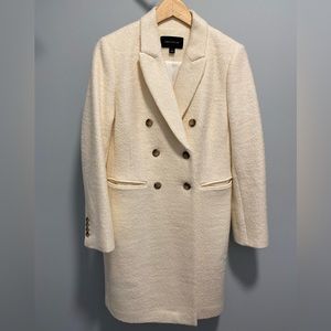 Ann Taylor ladies double breasted ivory wool reefer coat NWOT